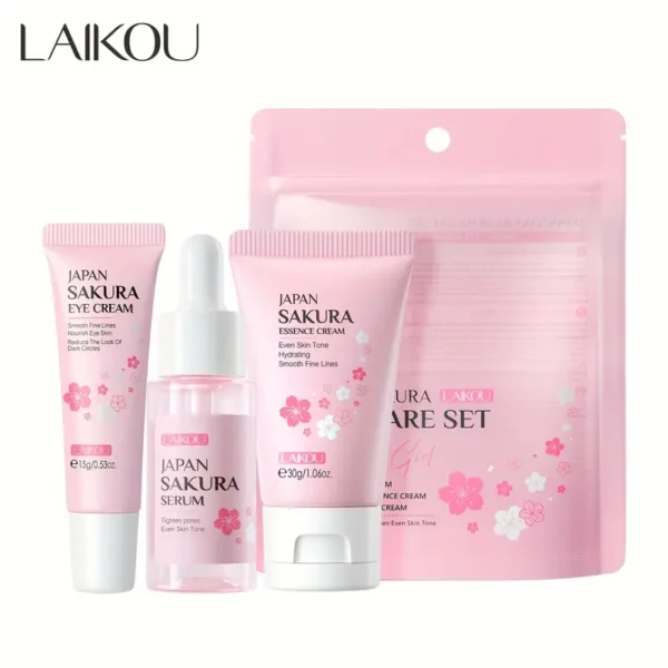 LAIKOU Japanese Cherry Blossom Skin Care Set – 3pcs
